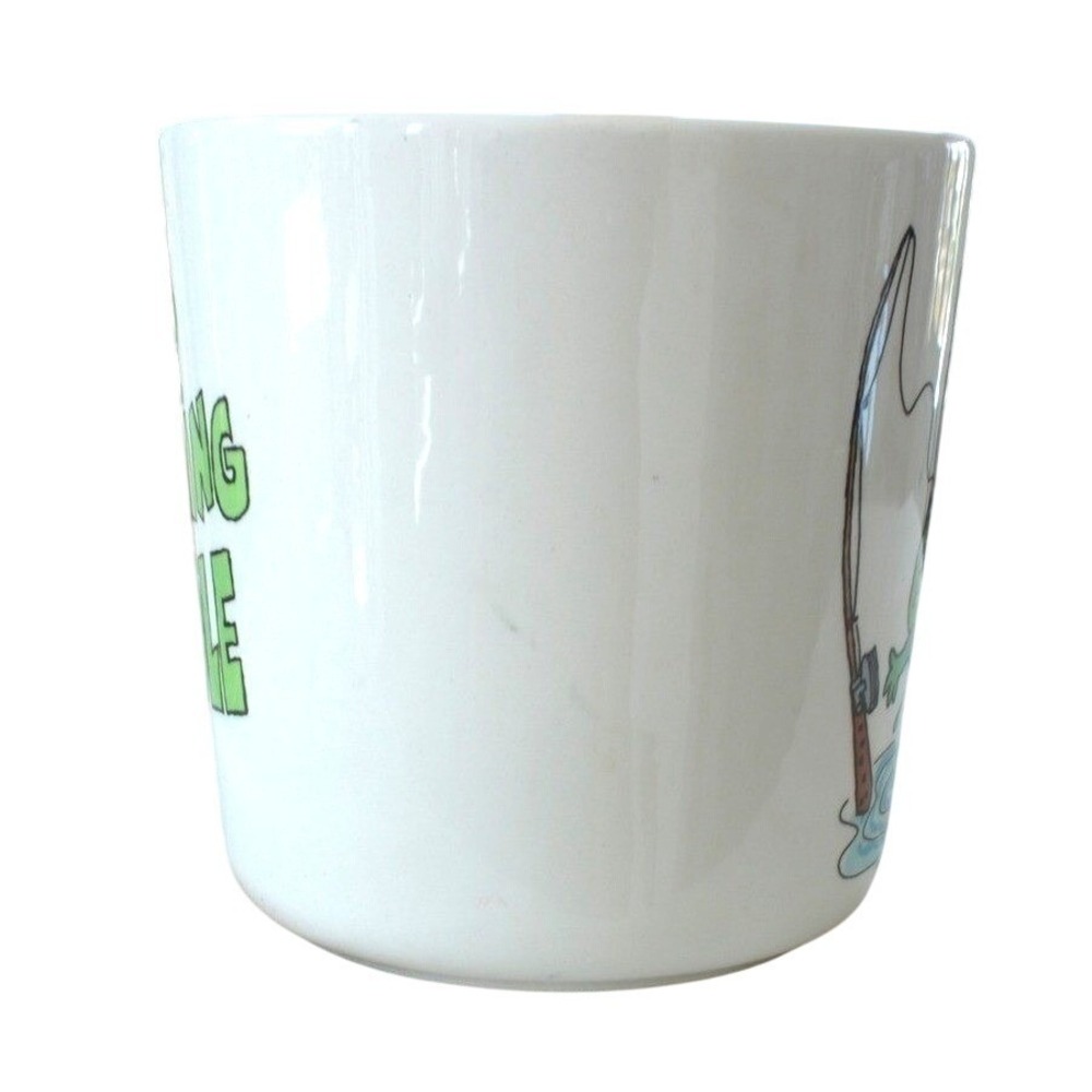 Fathers Day Dads Fishing Hole Gift Mug with Fish figure and Fishing Rod - Picture 4 of 6